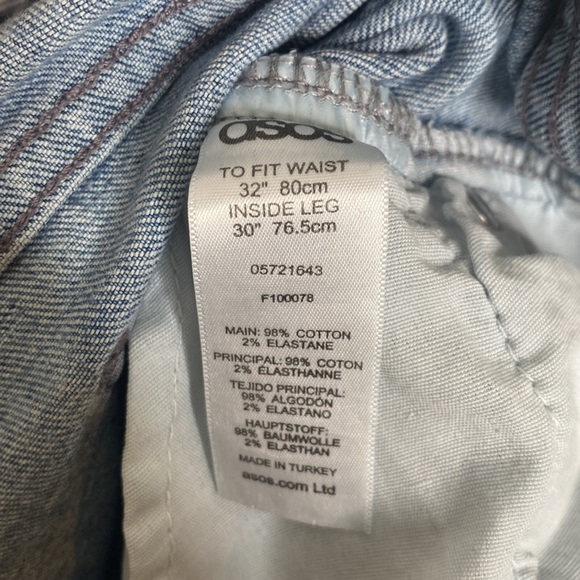 Asos Denim Women's Light Wash High-Rise Distressed Skinny Leg Jeans size 31 - Picture 8 of 9